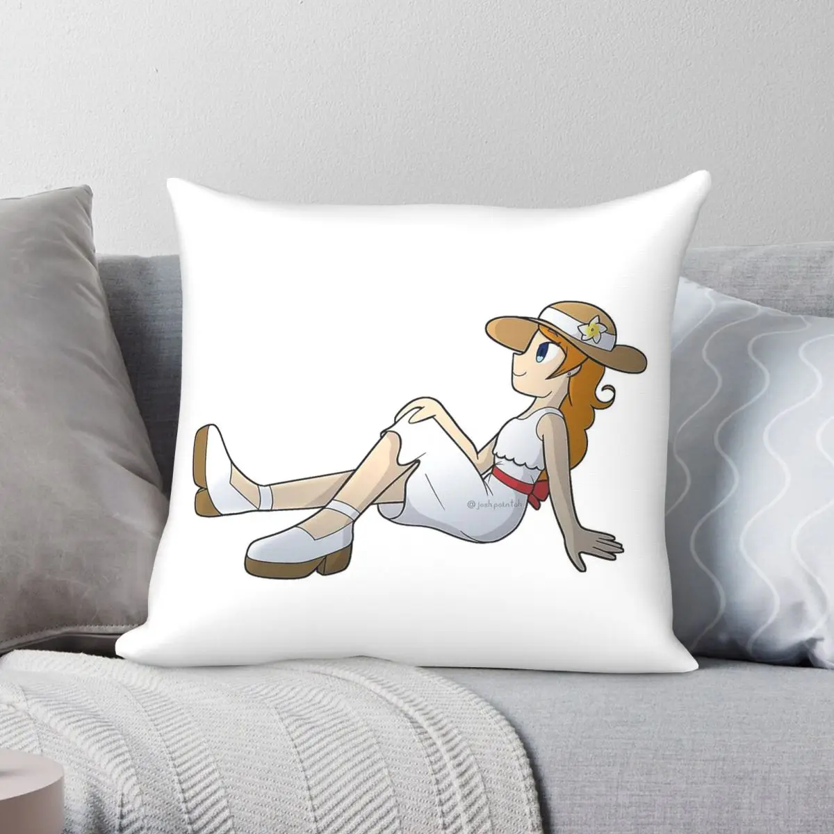Angel On The Beach Pillowcase Polyester Linen Velvet Printed Zip Decorative Pillow Case Bed Cushion Cover 45x45