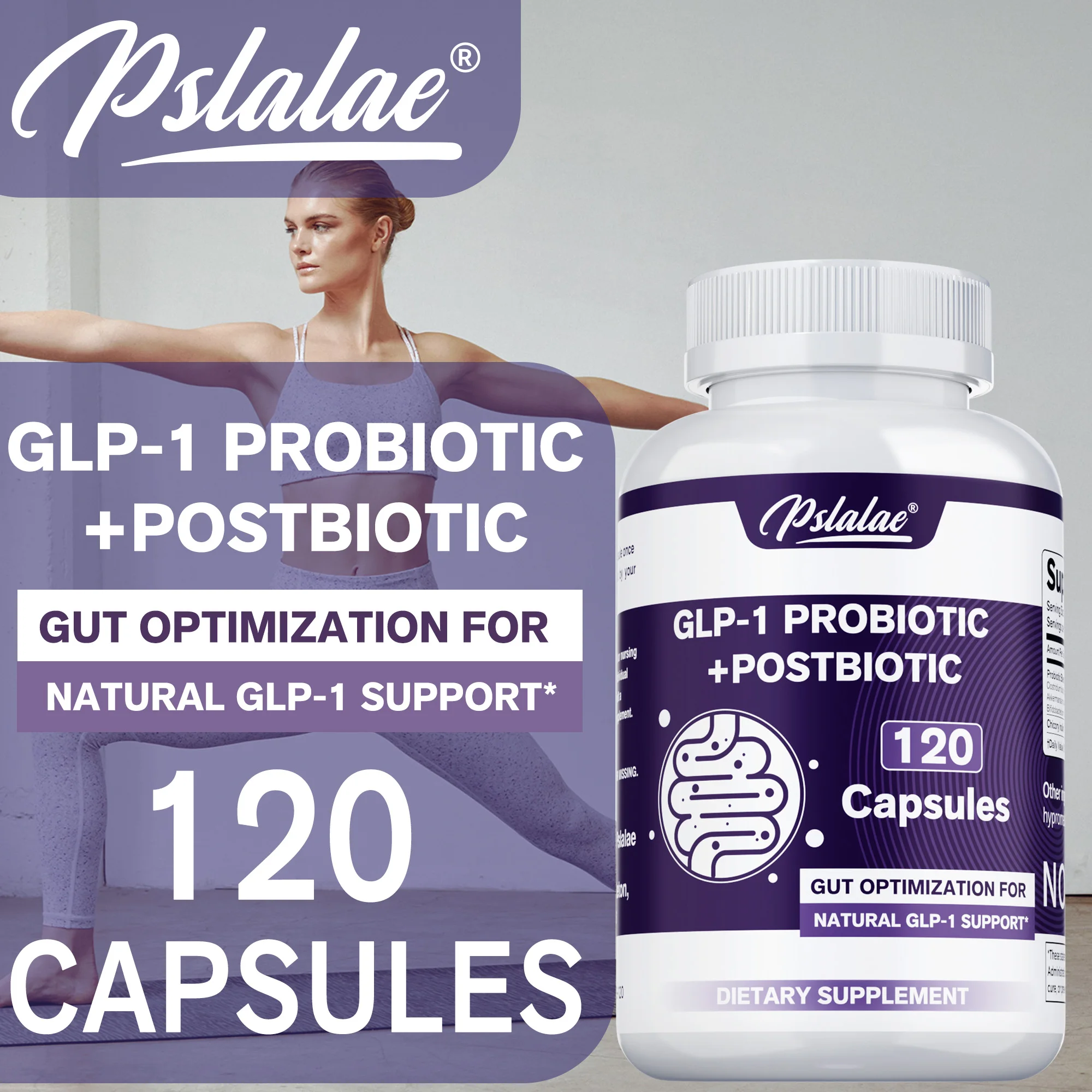

GLP-1 Support Probiotic + Postbiotic - Balances Gut Flora, Reduce Bloating, Promote Gut and Digestive Health, Boosts Immunity
