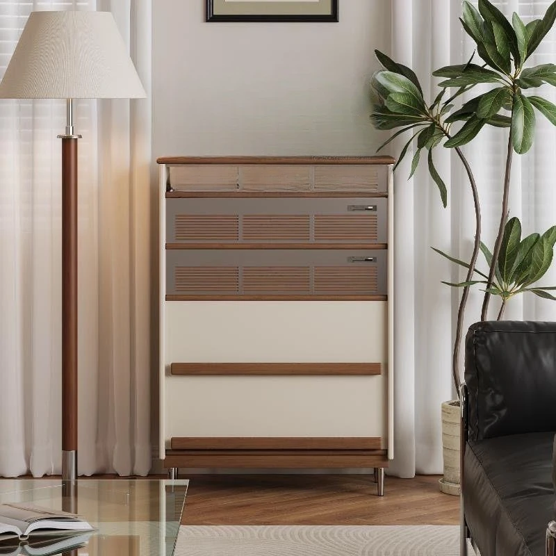 Solid wood chest of drawers vintage bedroom storage for living room walls, vintage-style drawer style