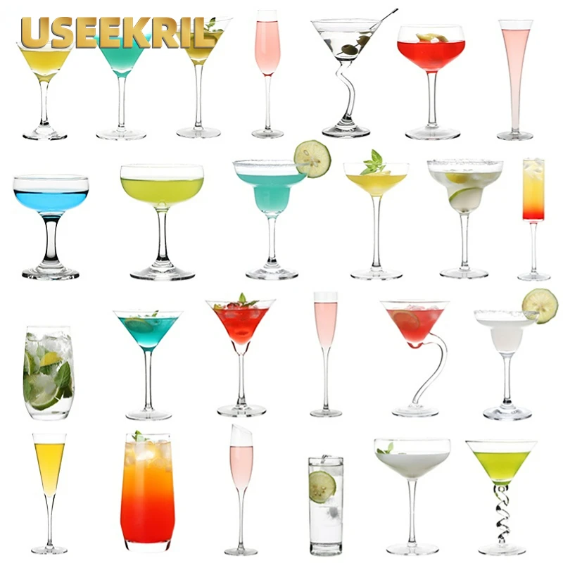 Creative Cocktail Glass Cup Beer Juice Whiskey Glass Cup Martini Wine Cup For Drinking Bar  Party Wedding Christsmas Gift Tool