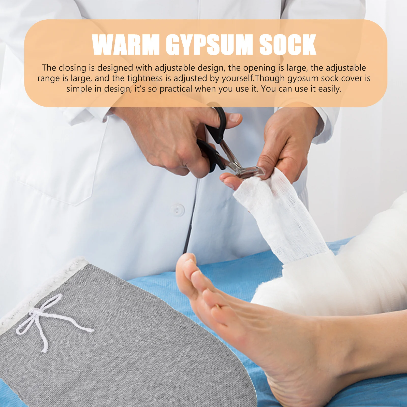 1 قطعة الجبس جورب قابل للتعديل الدافئة حامي القدمين لدعم الكاحل التمريض الرعاية يلقي تو غطاء الجبس غطاء للقدم تنفس الدافئة #1