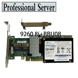 LSI MegaRAID SAS/SATA 9260-8i 8-PORT + BATTERY LSI bbu08 raid card