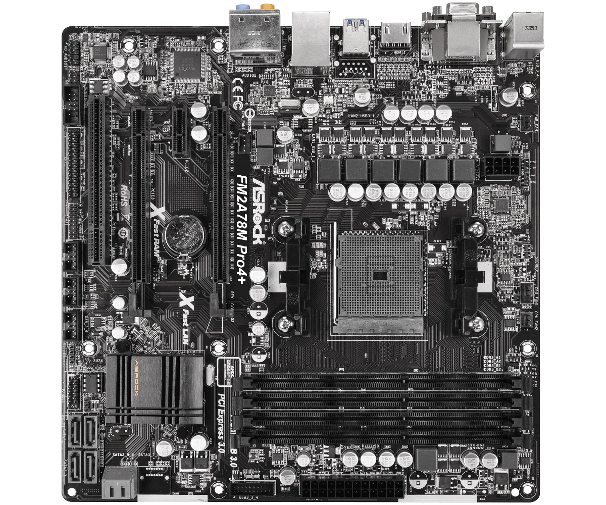 ASROCK FM2A78M Pro4+ Motherboard Sockel FM2+ AMD A78 DDR3 64 GB Micro ATX unterstützt A8 765 A10 5700 A4 6300 A6 640 A8769 CPU