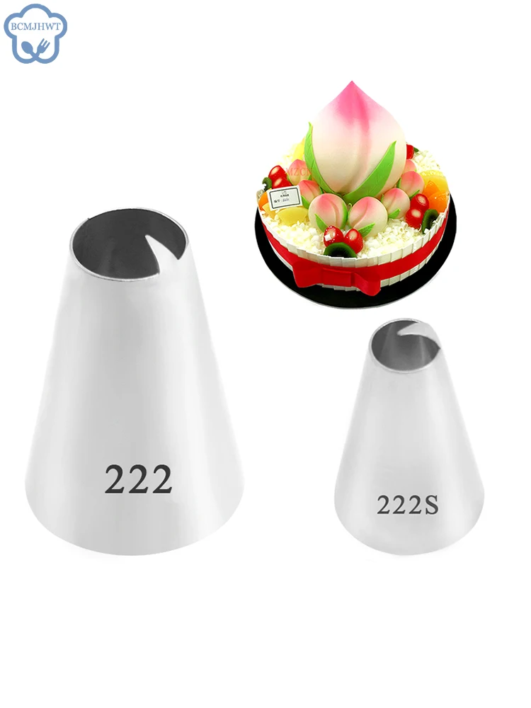 Grands pointes de décoration de crème de gâteau en métal, outils de pâtisserie, douille de glaçage en acier inoxydable, tête de Cupcake, décorateurs de desserts, 1/2 pièces
