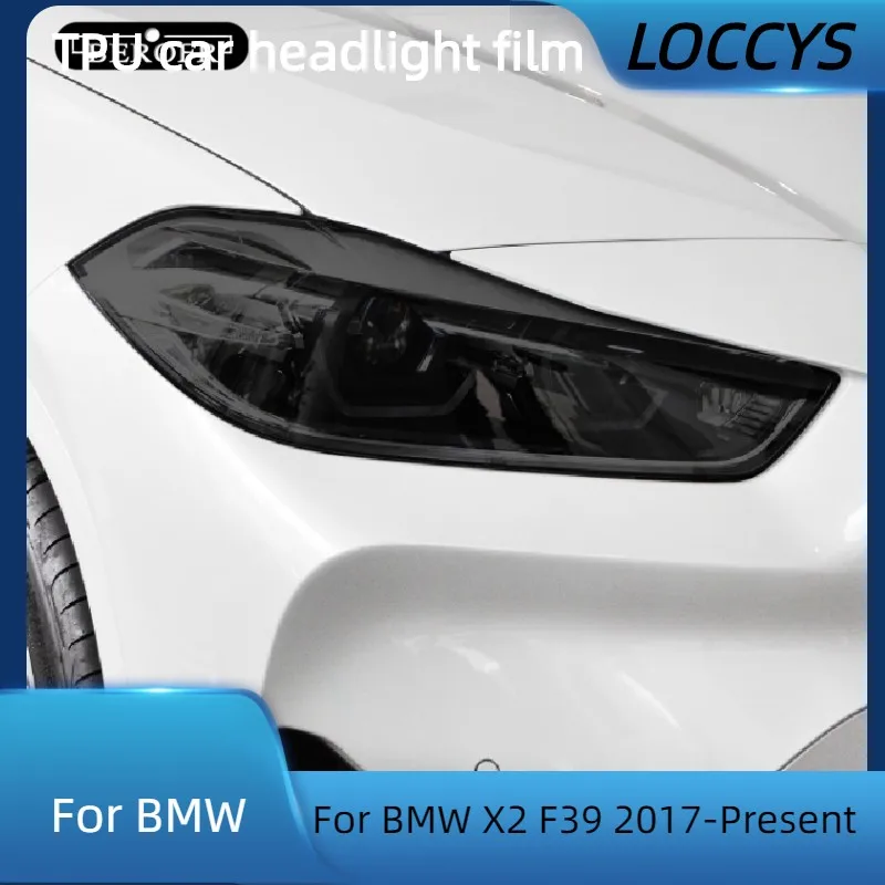 

For BMW X2 F39 2017-Present Car Headlight Tint Smoke Black Protective Film Vinyl Protection Transparent TPU Sticker Accessories