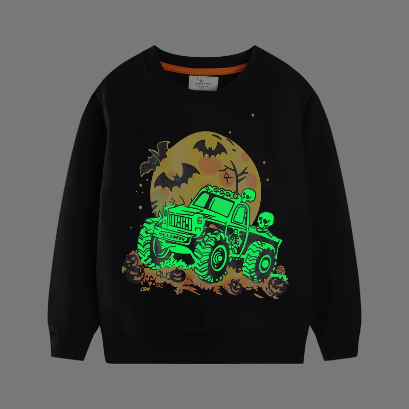 الشباب هالوين البلوز الخريف طويلة الأكمام Crewneck أعلى عارضة زي الملابس اليقطين شبح موضوع الخريف ملابس الأولاد ارتداء #6