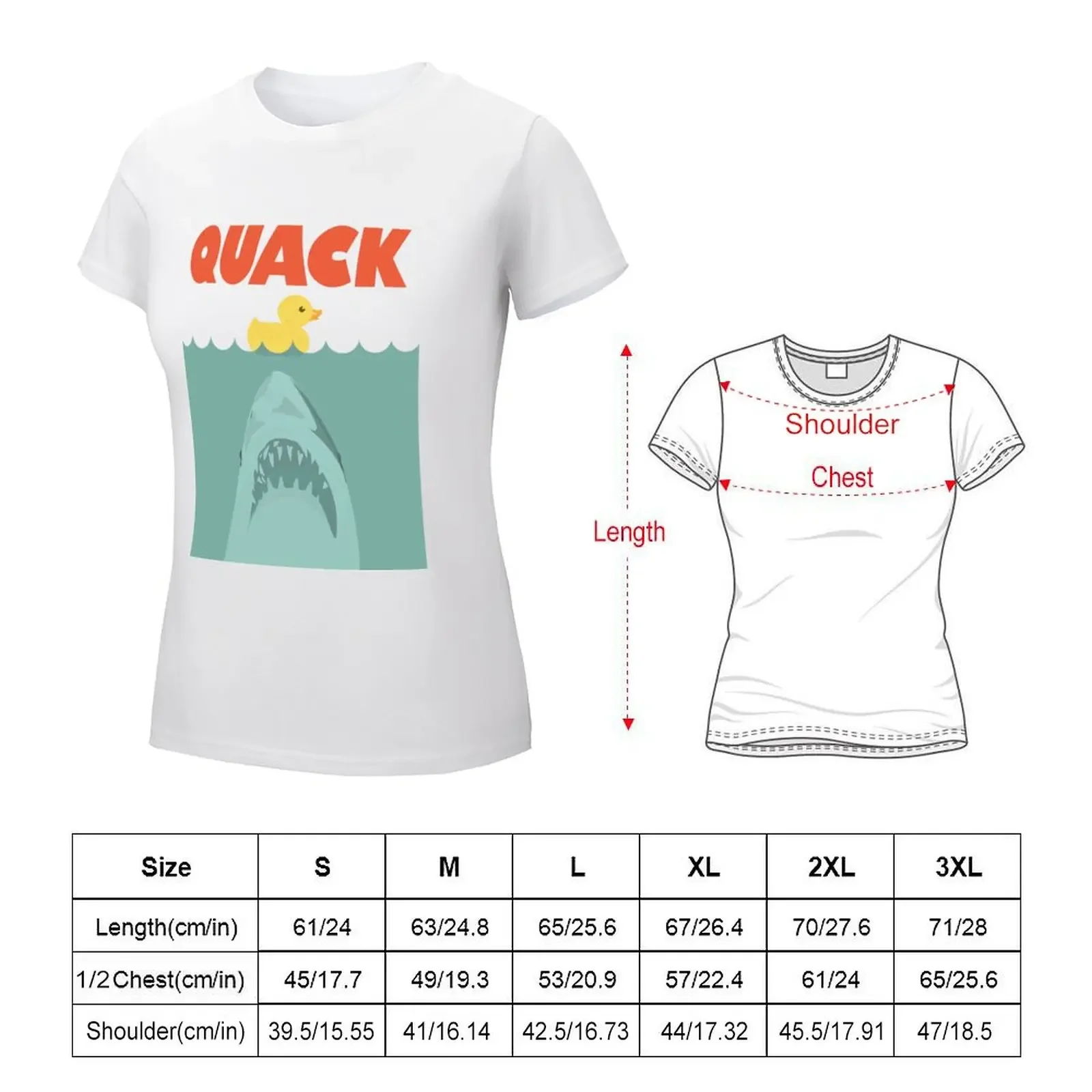 Jaws Rubber Duck 'Quack' T-shirt oversized summer clothes T-shirts for Women