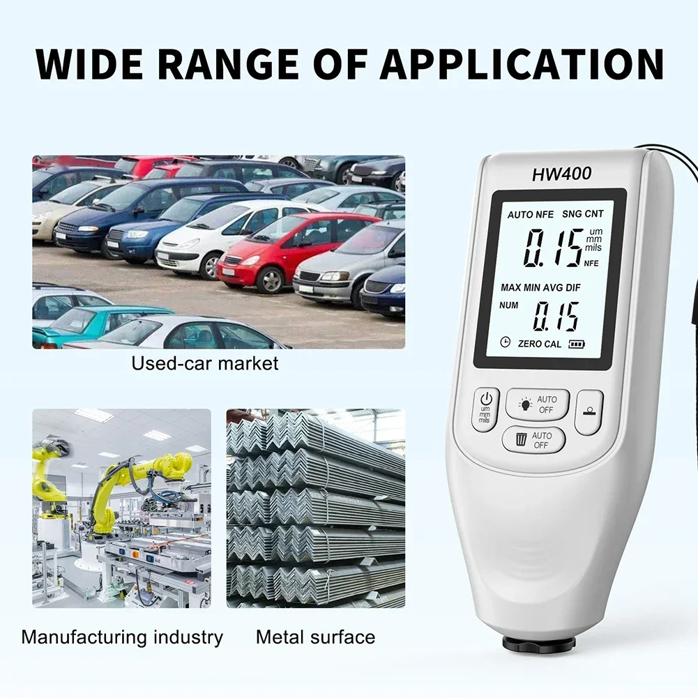 

1 шт., пленка для автомобильной краски, автоматический толщиномер 0-2000UM Fe и NFe, тестер толщины покрытия, ручные инструменты для автомобильной краски