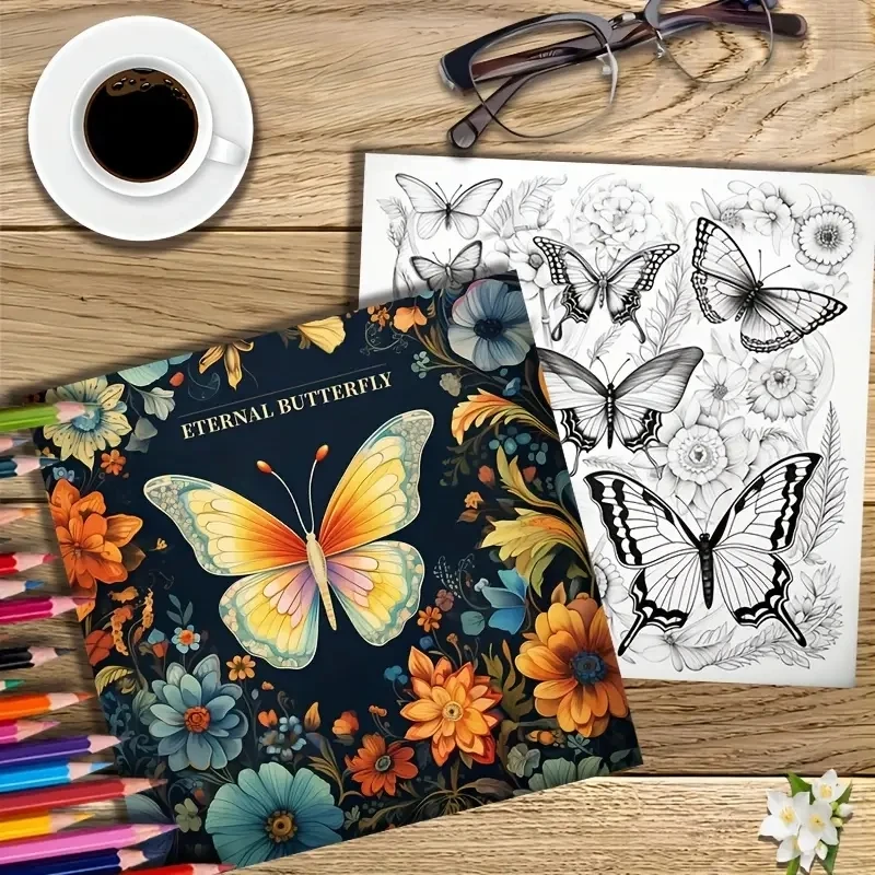 1pc Art Coloring Book 22 Page Coloring Books Gift For Birthday Party Relieve Stress Kill Time Graffiti Painting Drawing Art Book