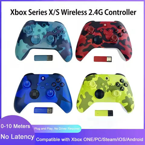 Wireless Gamepad for Xbox One/Steam/PC/iOS/Android Dual Vibration Joystick Gaming Controller with 2.4G Adapter Receiver Gifts
