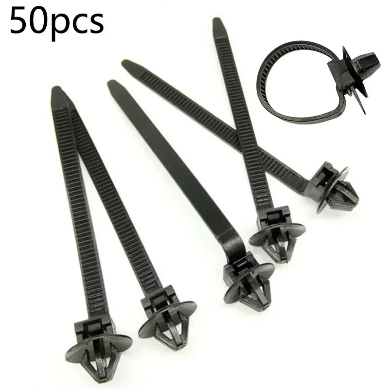 50pcs Nylon Cable Tie Wrap hose clamp fasteners necktie Car Mount Wire Tie Clip Fixed Fastener Clip Hose Fastening Zip Strap