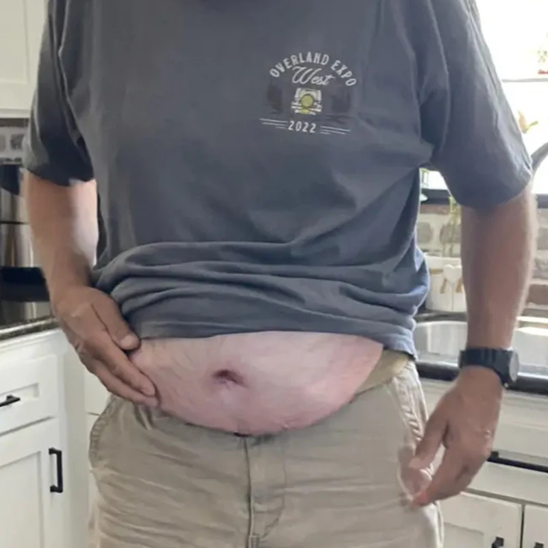 Lustige Pop Dad Bod Geld Gürtel Tasche Männer Reisetaschen Fleisch Farbe Kreative Fanny Pack Bier Fett Bauch Bum Beutel Taille Tasche – Detail 4