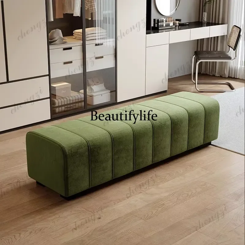 A73 Modern Bench Stool Footrest Makeup Vanity Seat for Living Room Bedroom Office Entrance Hallway Chinese Style Furniture