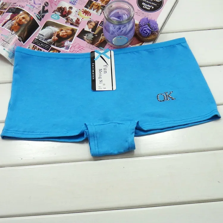 Mujer Boyshort algodón bragas ropa interior señoras Boxers pantalones cortos calzoncillos lencería íntima 5 unids/lote