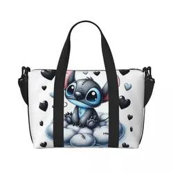 Custom Large SLilo And Stitch Cartoon Tote Bag Women Anime Shopping Shoulder Beach Gym Travel Bag