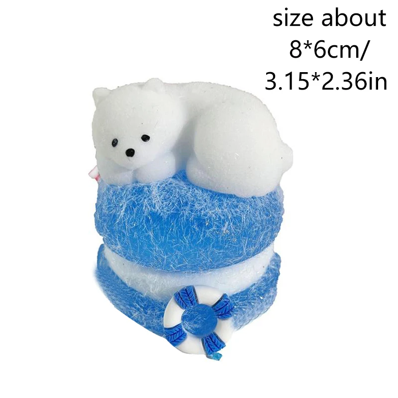 Criativo bonito urso polar hambúrguer beliscar espremer lento rebote brinquedos lama-sensação macio alívio relaxar brinquedos pegajoso brinquedo de descompressão presente