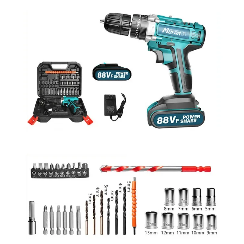 

Brushless Lithium Electric Drill Hand Drills Cordless Small Impact Drill Rechargeable Pistol Drill Home Screwdriver Power Tools