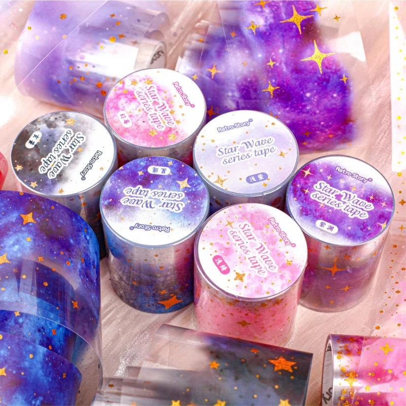 1Roll 5x200cm Dreamy Bronzing Color Smudge Washi Tape Stickers DIY Scrapbook Album Planner Decor Stickers