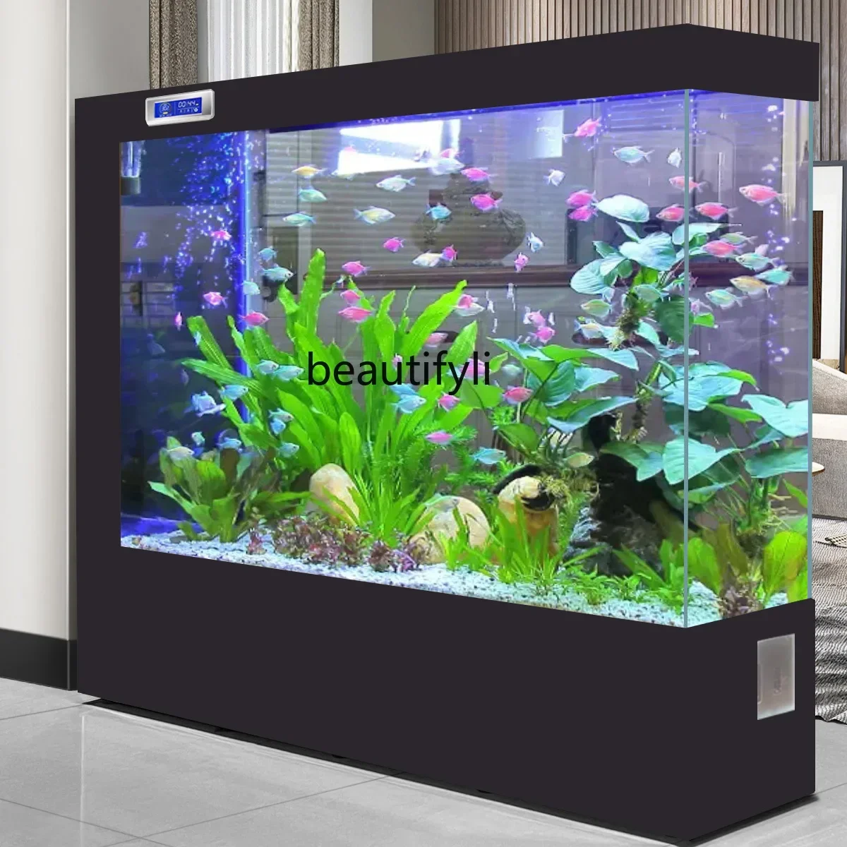 

1184 Rectangular Simple Subareas Screens Super White Fish Globe Home Ecological Aquarium Medium and Large Floor