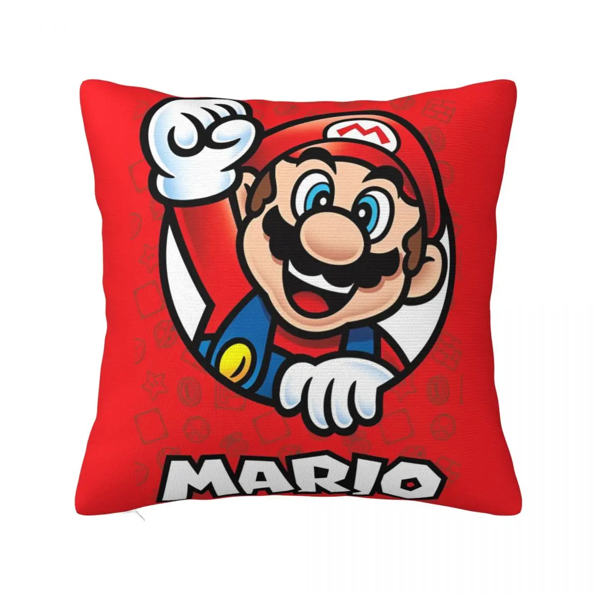 Cartoon M-Marioes-Bros Pillowcase Printing Fabric Cushion Cover Gift Pillow Case Cover Car Square 18''