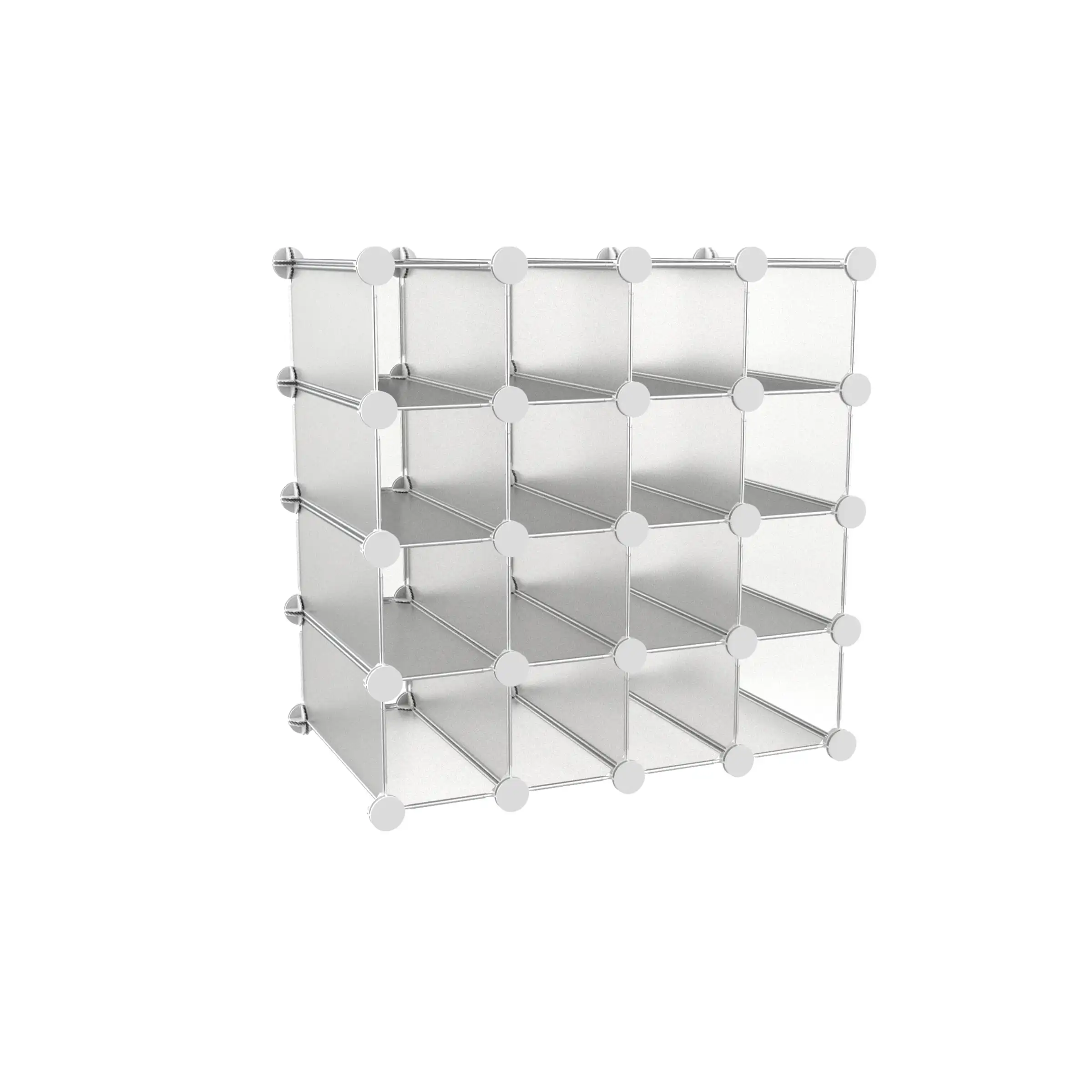 Lavish Home 16-Cube Shelves with Interlocking Modular Cubby Shelving for Organization and Storage(White)