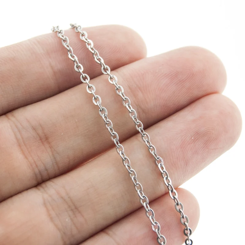 1.5mm width DIY women Rolo cable Chain golden thinner female necklace Chain Stainless Steel fadeless bulk wholesale 0.4wire