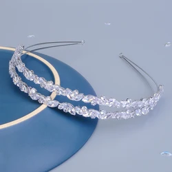 Double Crystal Hair Bands For Women and Girls Simple Fashion Tiara Party Headpieces Accessories Bridesmaid Gifts