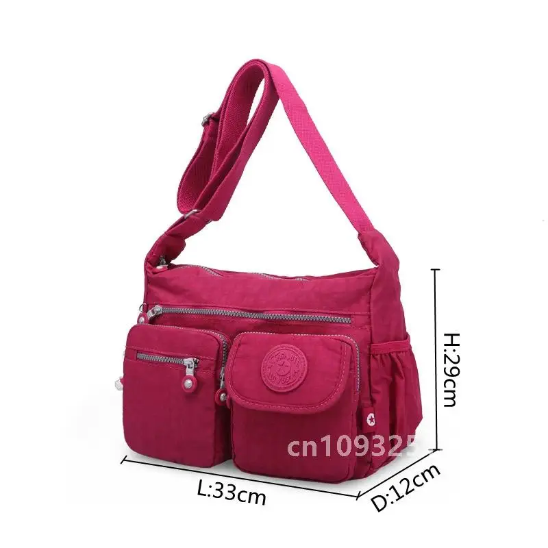 High Quality A4 Nylon Men Women Shoulder Messenger Bag Lightweight Blue Black Green Waterproof Body Purse M0938 Red Purple