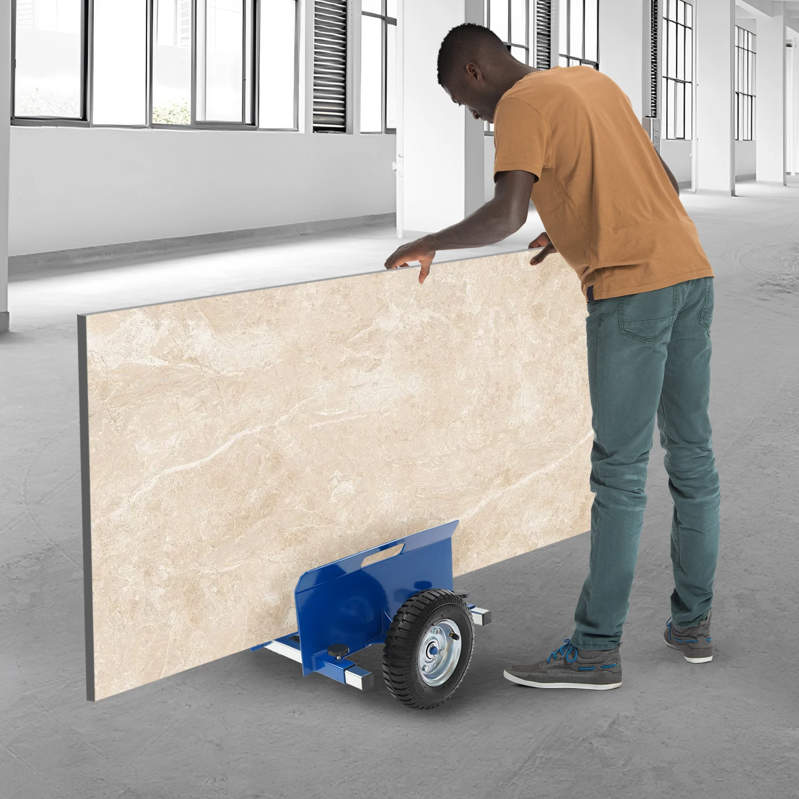 عربة المرافق المتداول عربة دوللي منصة الثقيلة عربة قابلة للطي عربة مسطحة للمنزل مستودع النقل شاحنة تخزين الأزرق