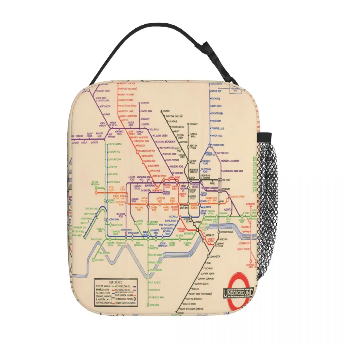 Bestselling Map-of-the-london-underground-london-metro Fashionable Durable Lunch Bag Long Drive Commuter Lunch Bag view 4