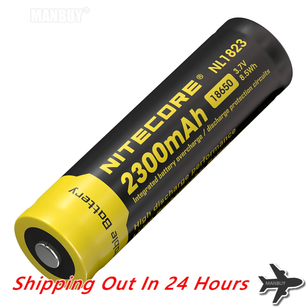 Top Sales NITECORE NL1823 NL183 18650 2300mAh 8.5Wh High Discharge Performance Li-ion Protected Rechargeable Battery Button