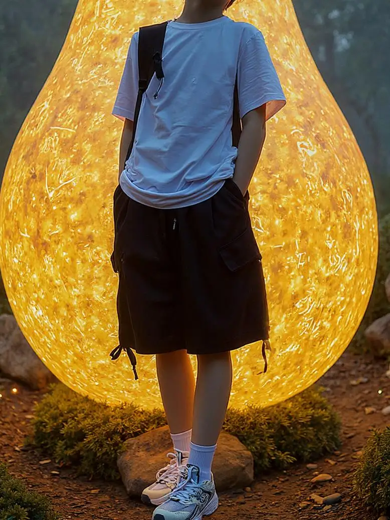 شورت نسائي واسع الساق متعدد الجيوب مكتب سيدة مطوي على شكل حرف A أنيق أنيق كلاسيكي بأزرار سراويل قصيرة صيفية عصرية