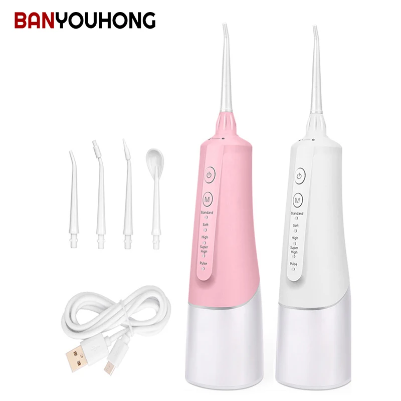 Irrigateur buccal Portable, jet d'eau, détartreur dentaire électrique à domicile, élimination des pierres de nettoyage, buses de 180ML, ensemble cadeau pour Couple adulte
