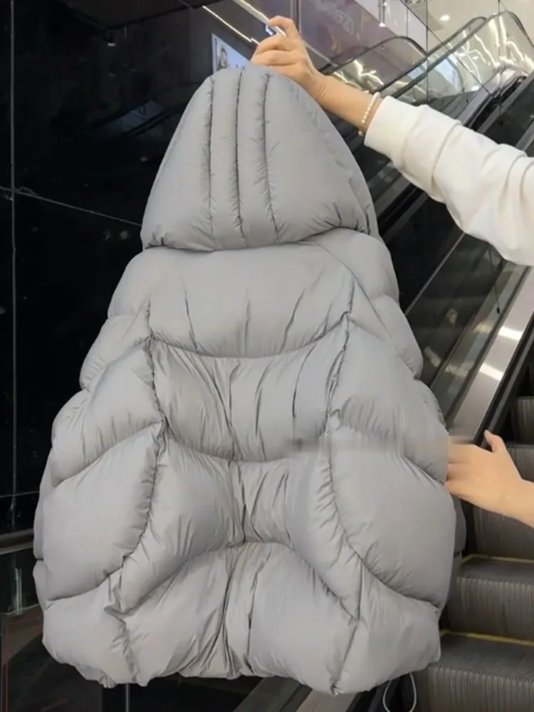 Unieke super schattige capuchon ey ort Puffer Jaet dames winter 2025, nieuwe Koreaanse Sle broodjas, verdikte bovenkleding