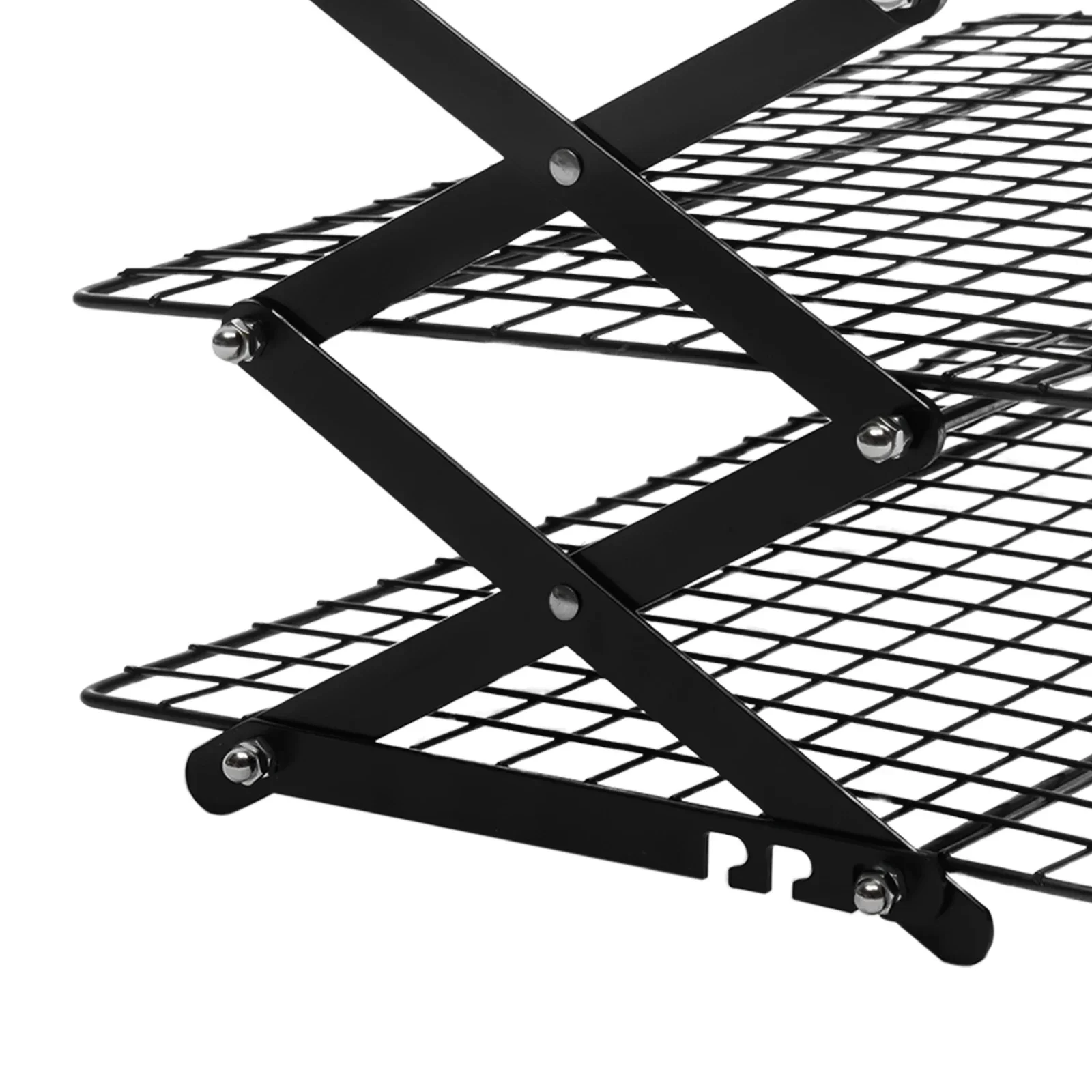 4-Tier Collapsible Cooling Rack Adjustable Roasting Cooking Drying Wire Barbecue Storage Display Shelf for Cookies Baking Picnic
