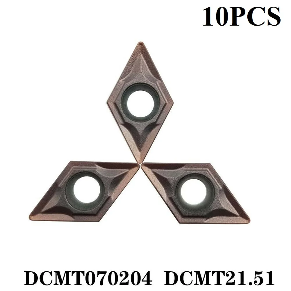 Твердосплавные пластины с гаечным ключом, сталь для обработки золота, 10 шт., 12x7x2 мм, твердосплавные пластины PVD DCMT070204 DCMT21.51 для токарных станков