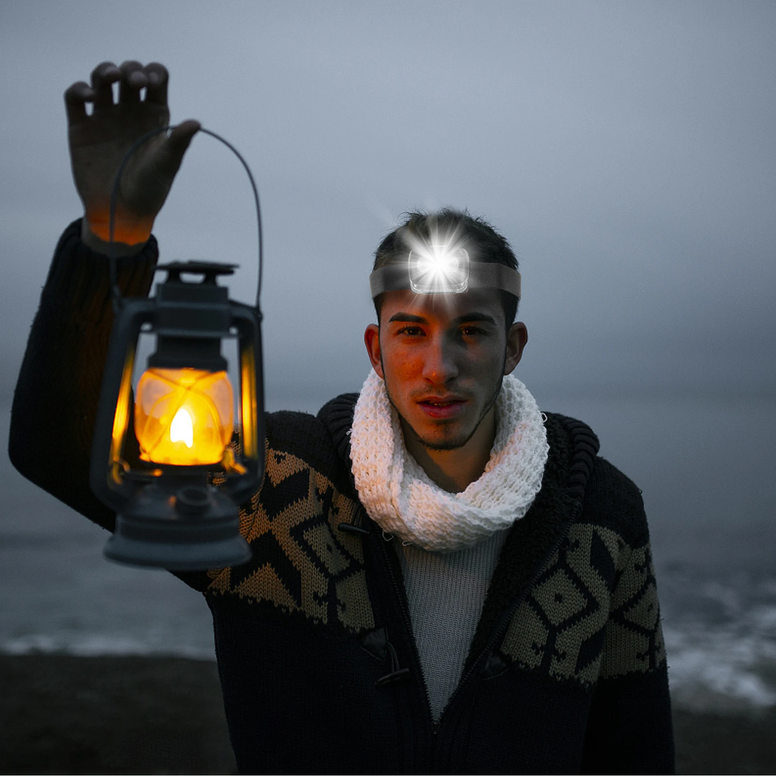 

7 Lighting Modes Led Headlamp Powered Camping Hiking Outdoor Adventure Adjustable Lightweight Flashlight Red