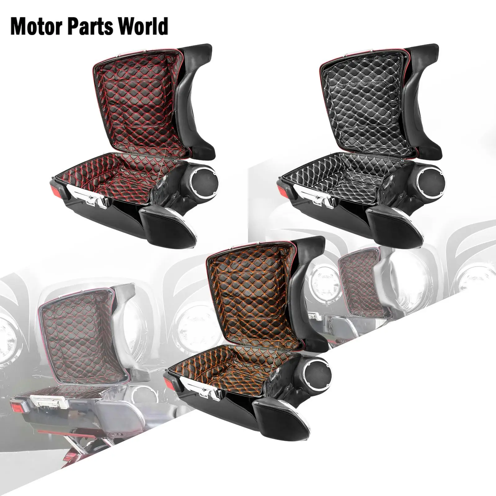 Motorcycle Pack Trunk Pad Inner Carpet Liner Leather Bags Pad For Harley Touring CVO Electra Street Road Glide Road King 2014-Up