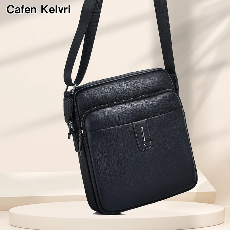 Top Layer Cowhide Business Casual Small Backpack Trendy Genuine Messenger Bag Men Men's Single Shoulder High-end Crossbody