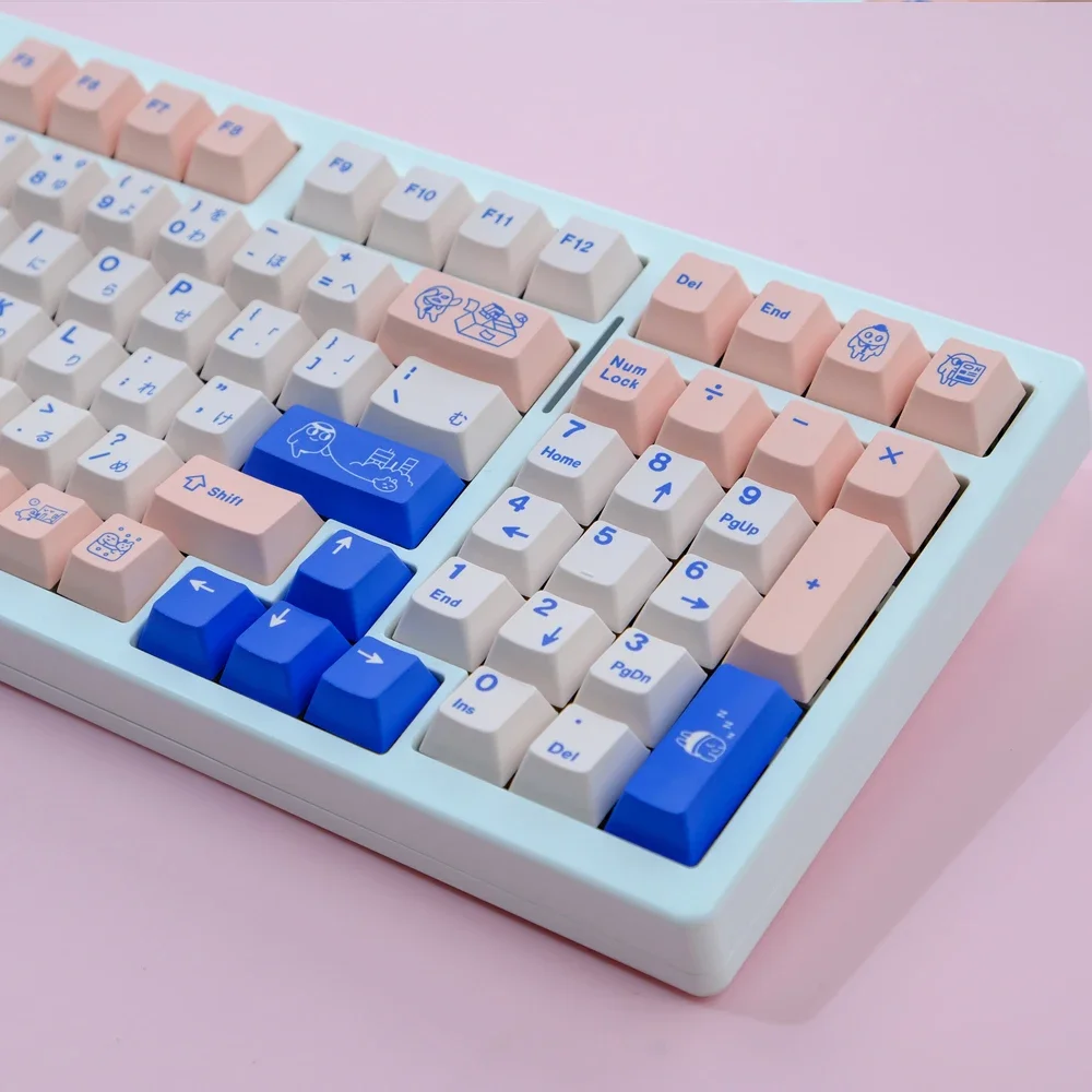 129 Keys/set  POCO Keycaps Japanese English Cherry Profile PBT Dye Subb Lightproof Keycap For GK61 68 75 84 87 96 98 104 108