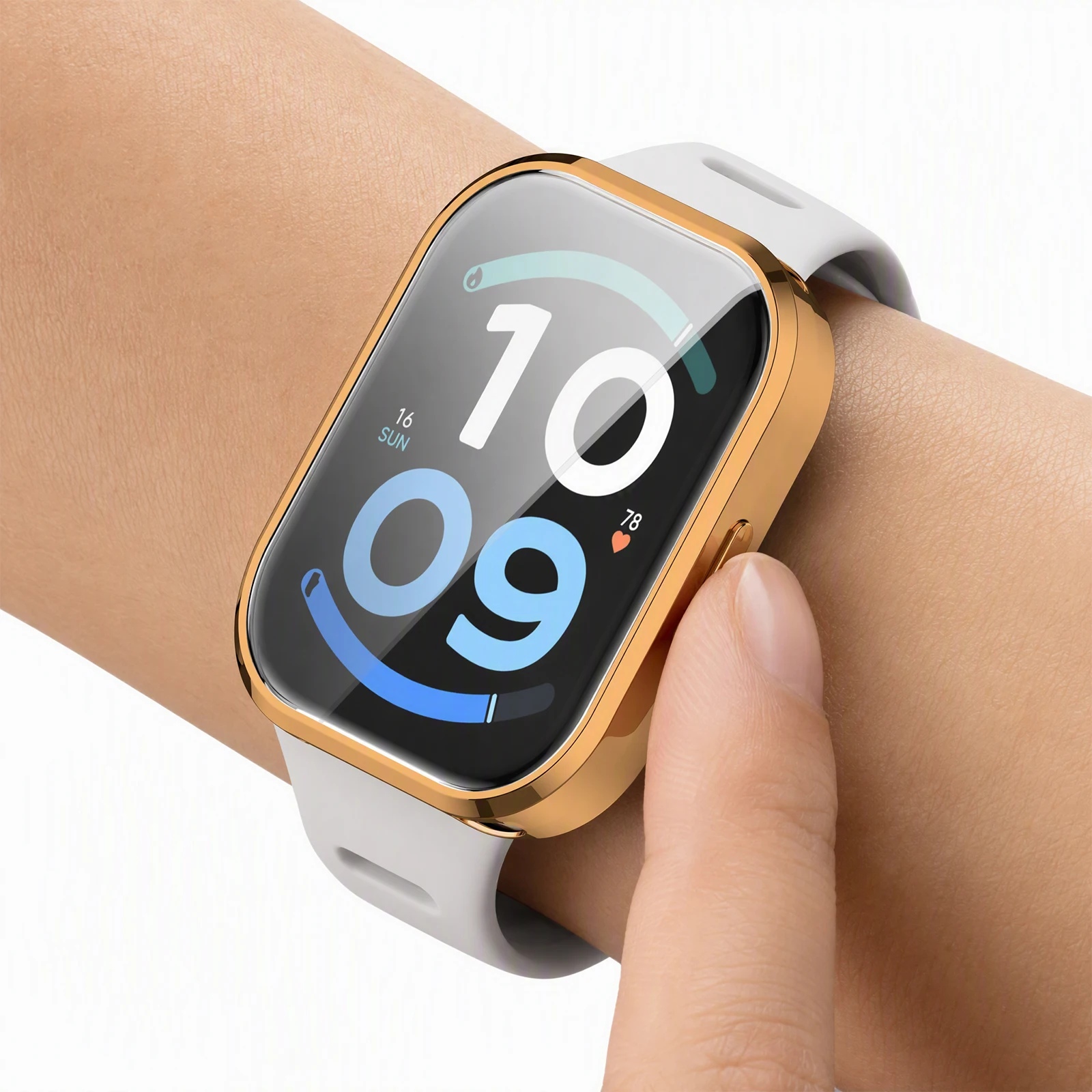 for Redmi Watch 6 Lite TPU Bumper Case with Built-in Screen Protector Slim Plated Lightweight 7 Colors