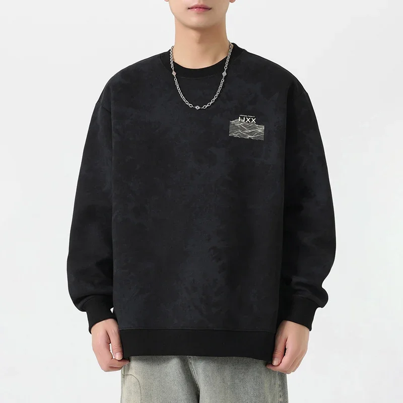 

Мужские толстовки с принтом тай-дай, мешковатые модные толстовки с круглым вырезом и длинными рукавами для мужчин, весенне-осенняя новая одежда