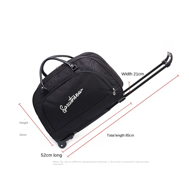 Imagem -06 - Mala de Viagem com Rodas para Homens e Mulheres Trolley Bolsa Bolsas de Bagagem de Grande Capacidade Duffle Cabin Dobrável Bolsas de Mão