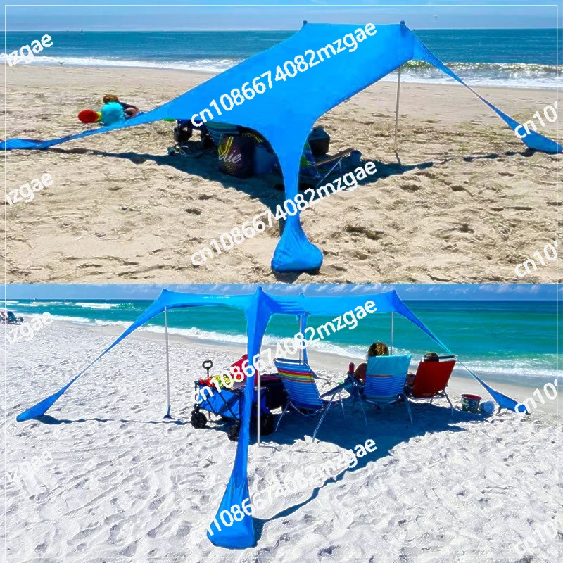 

Seaside beach elastic lycra canopy seaside sand digging tent sun protection awning outdoor park fishing camping tent