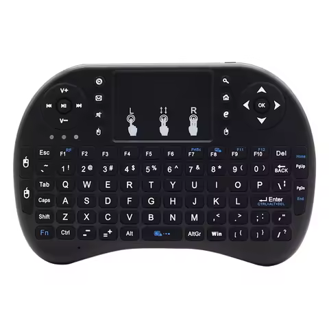 I8 Backlit Mini Wireless Keyboard English Russian Arabic Spanish 2.4G Air Mouse Remote Control Touchpad for Android TV Box PC