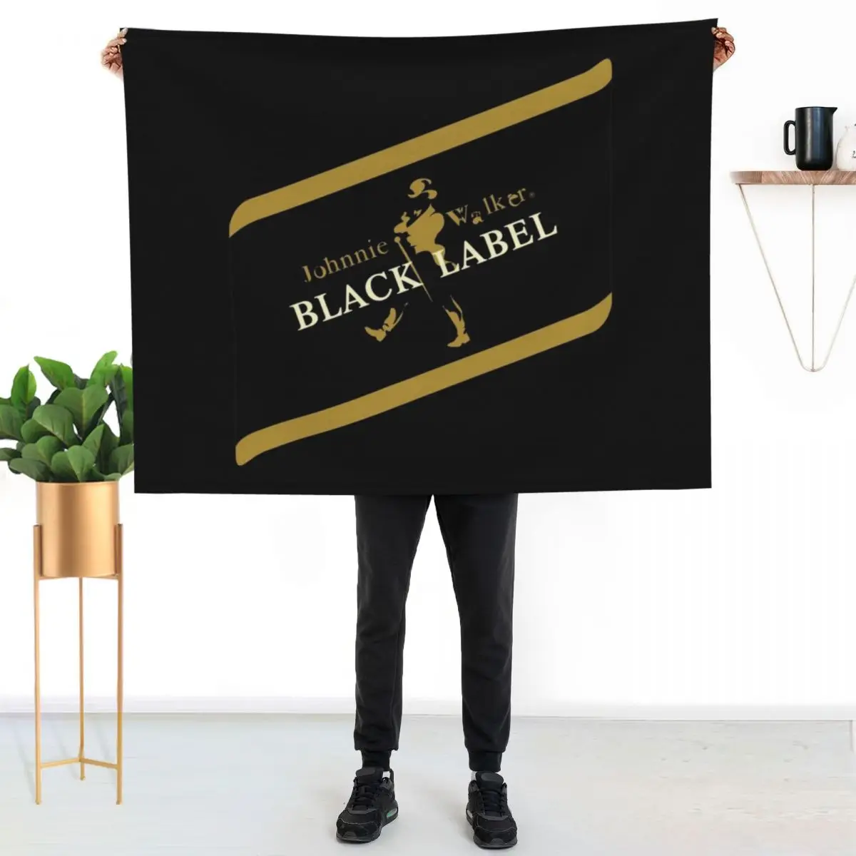 

Johnnie Walker Throw Blanket Soft Sherpa Fleece Warm Blanket for Winter