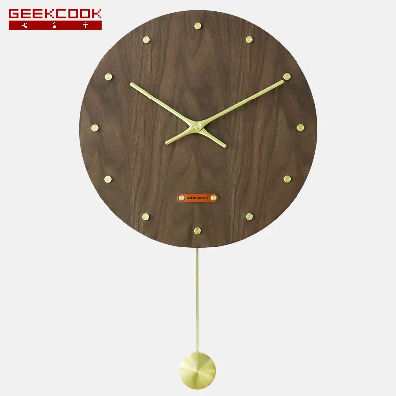 Clocks Wall Home Decor Brass Wooden Wall Clock Walnut Clock Wall Clock Modern Design Digital Wall Clock Living Room Decoration