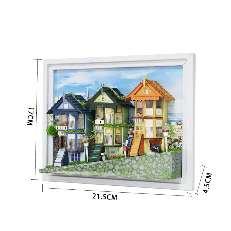 DIY Aspect Astrologie Fotolijsten Poppenhuizen Houten Miniatuur Model Kit 3D Puzzel Met Meubels voor Vrienden Verjaardagscadeau
