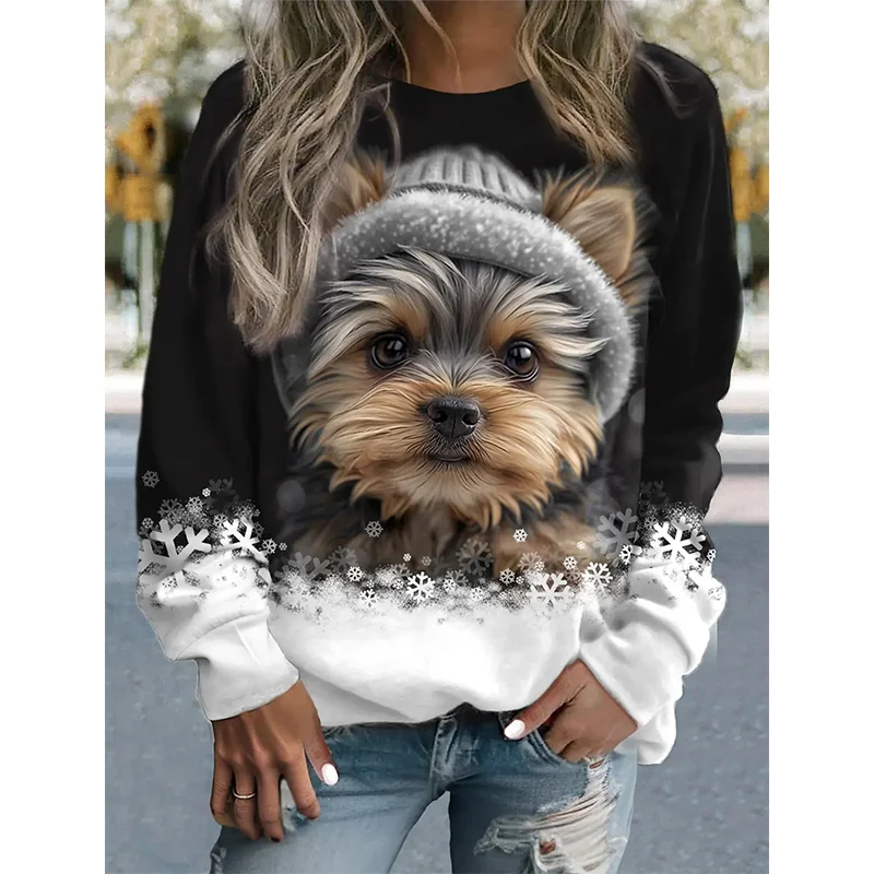 

Autumn And Winter 3D Cute Animal Dogs Printing Sweatshirts For Women Funny Streetwear Pullovers Harajuku Fashion Sweatshirt Tops