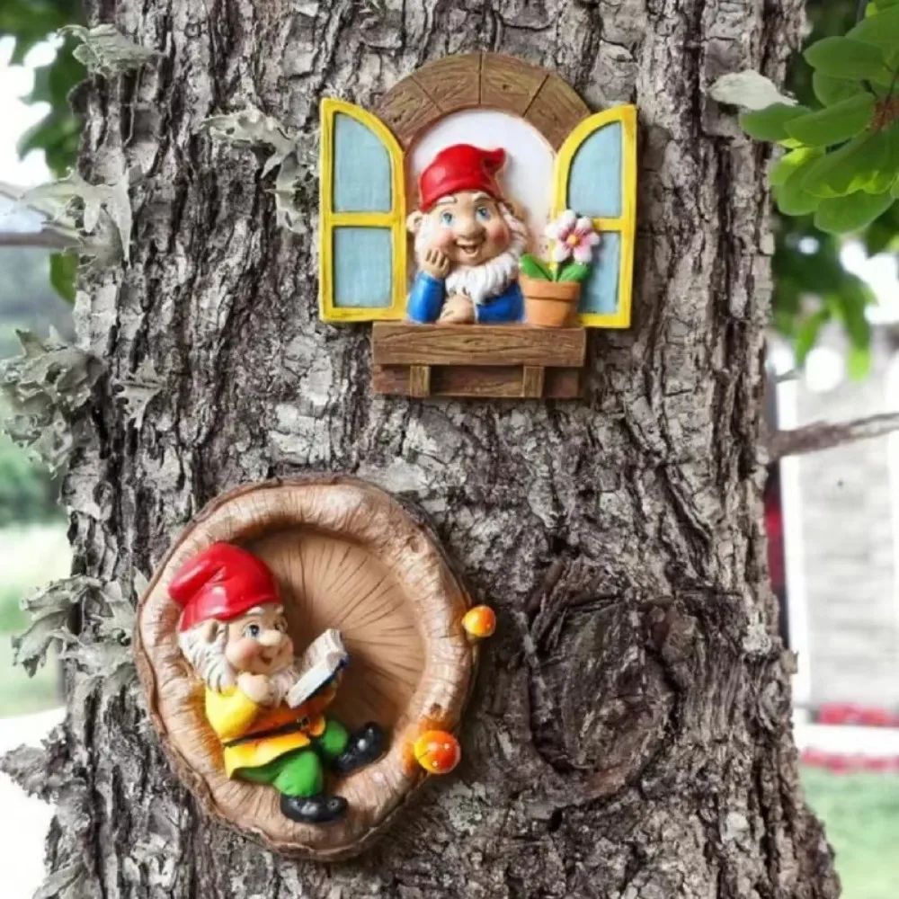 Quality Figurines Miniatures Dwarf Reading Resin Elf Garden Decoration Garden Ornaments Weather Resistant Garden Statue Outdoor